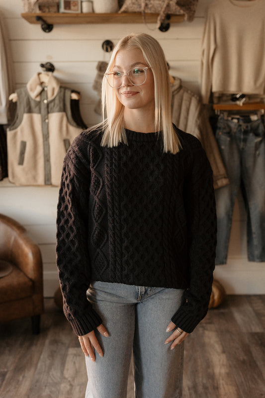 Irish Cable Knit | Sweater (navy)