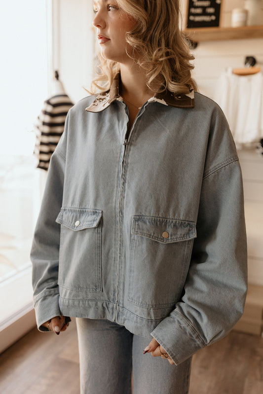 Cow Collar | Denim Jacket