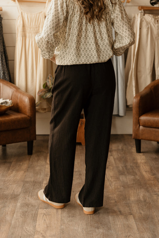 Black Linen | Trousers