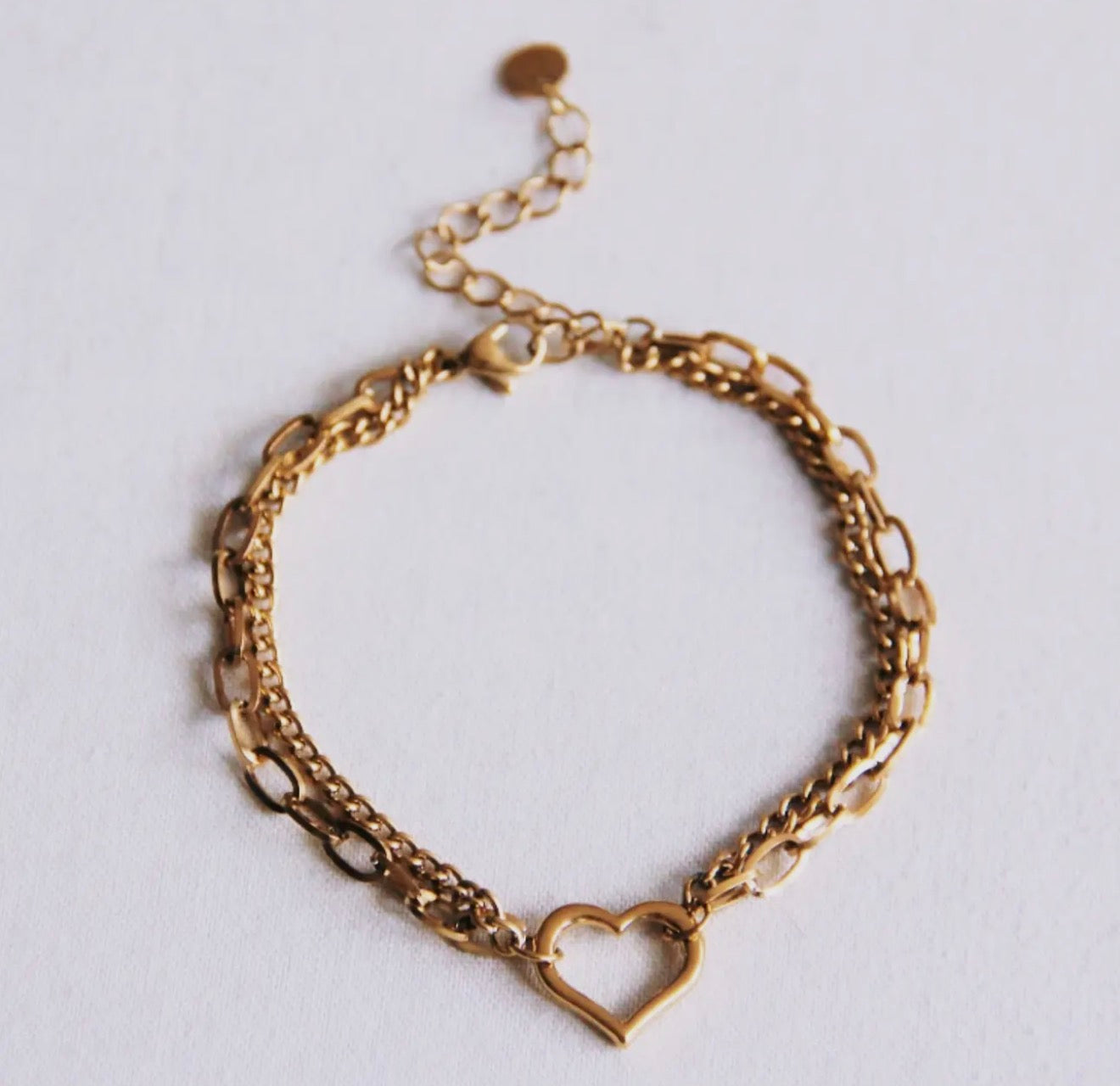 Double Link Open Heart | Bracelet