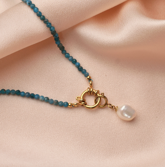 Apatite Blue Steel Natural Stone | Necklace