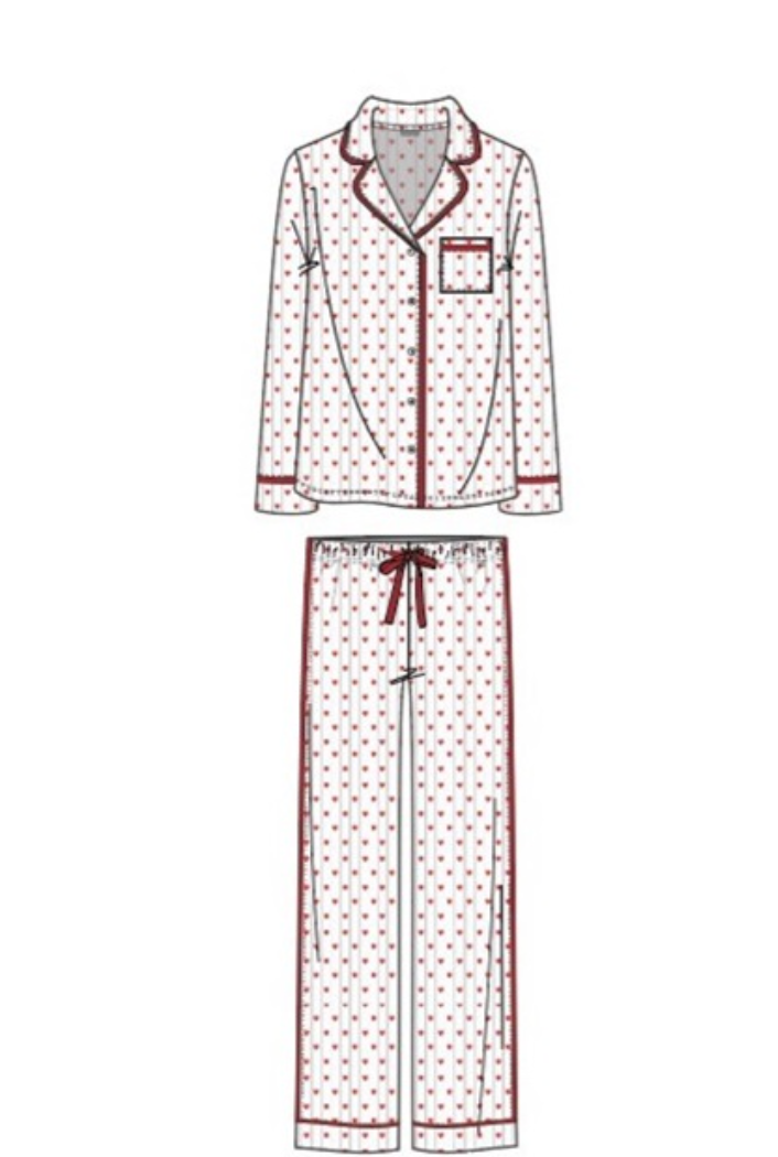 Flora PJ Set | Holiday Hearts