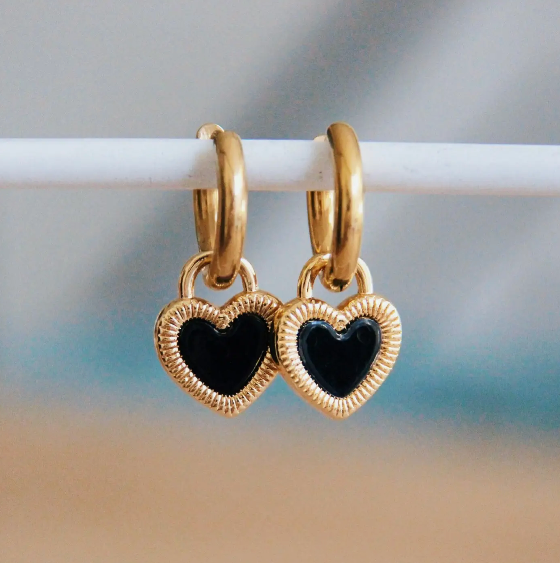 Black Heart Earrings