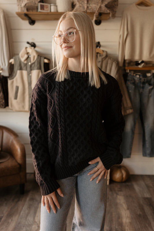 Irish Cable Knit | Sweater (navy)