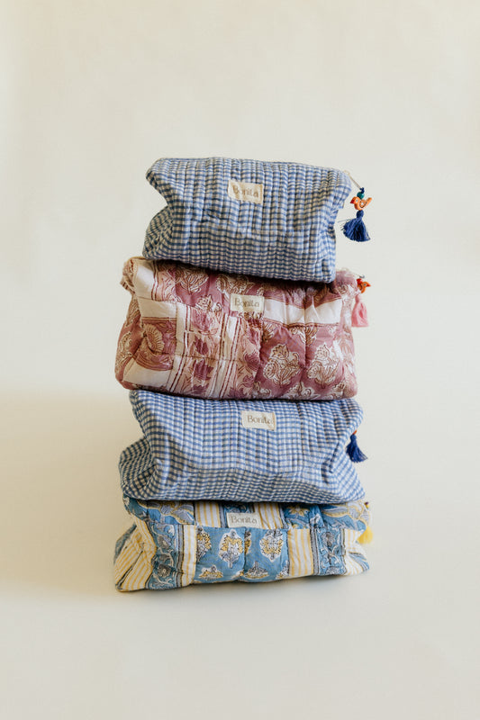 Bonita Patchwork Quilted LRG Cosmetic Bag