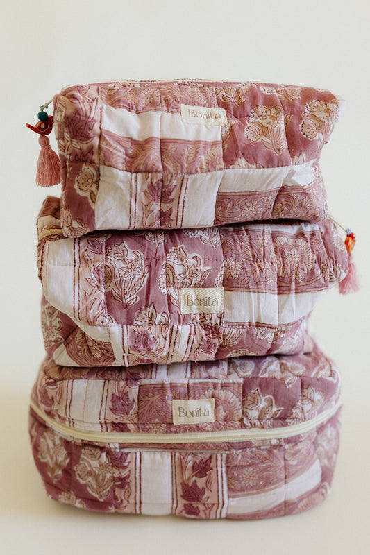 Bonita Patchwork Quilted MED Cosmetic Bag