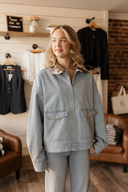Cow Collar | Denim Jacket