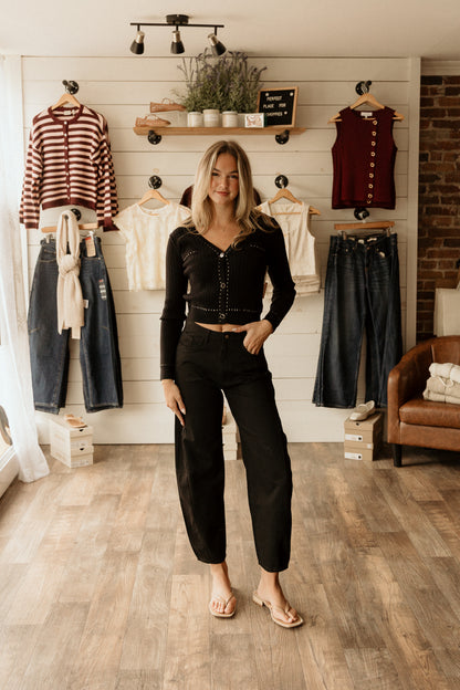 Rylee + Cru: BLK Denim | Barrel Pant