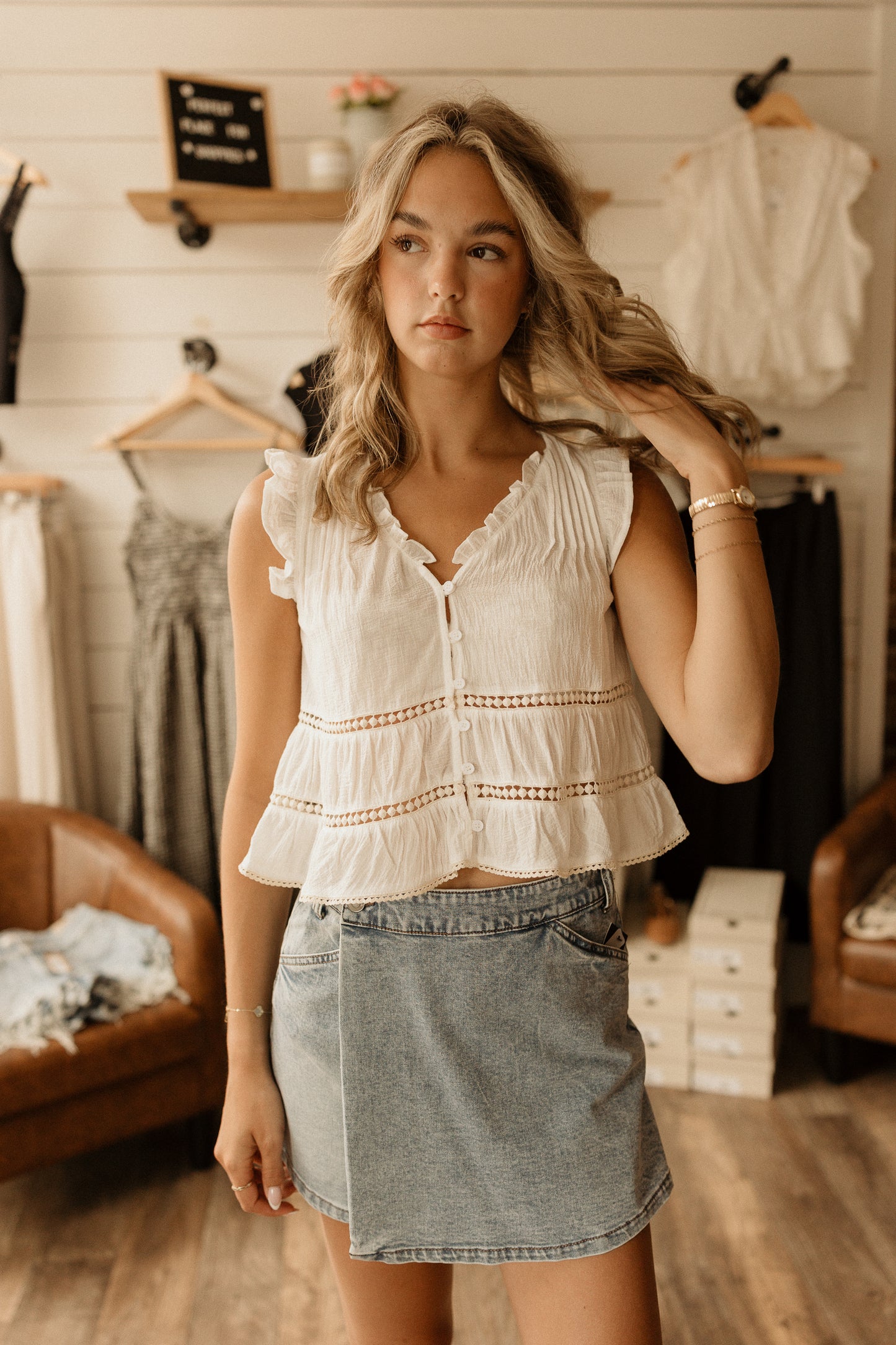 Fiona | Stretch Denim Skort