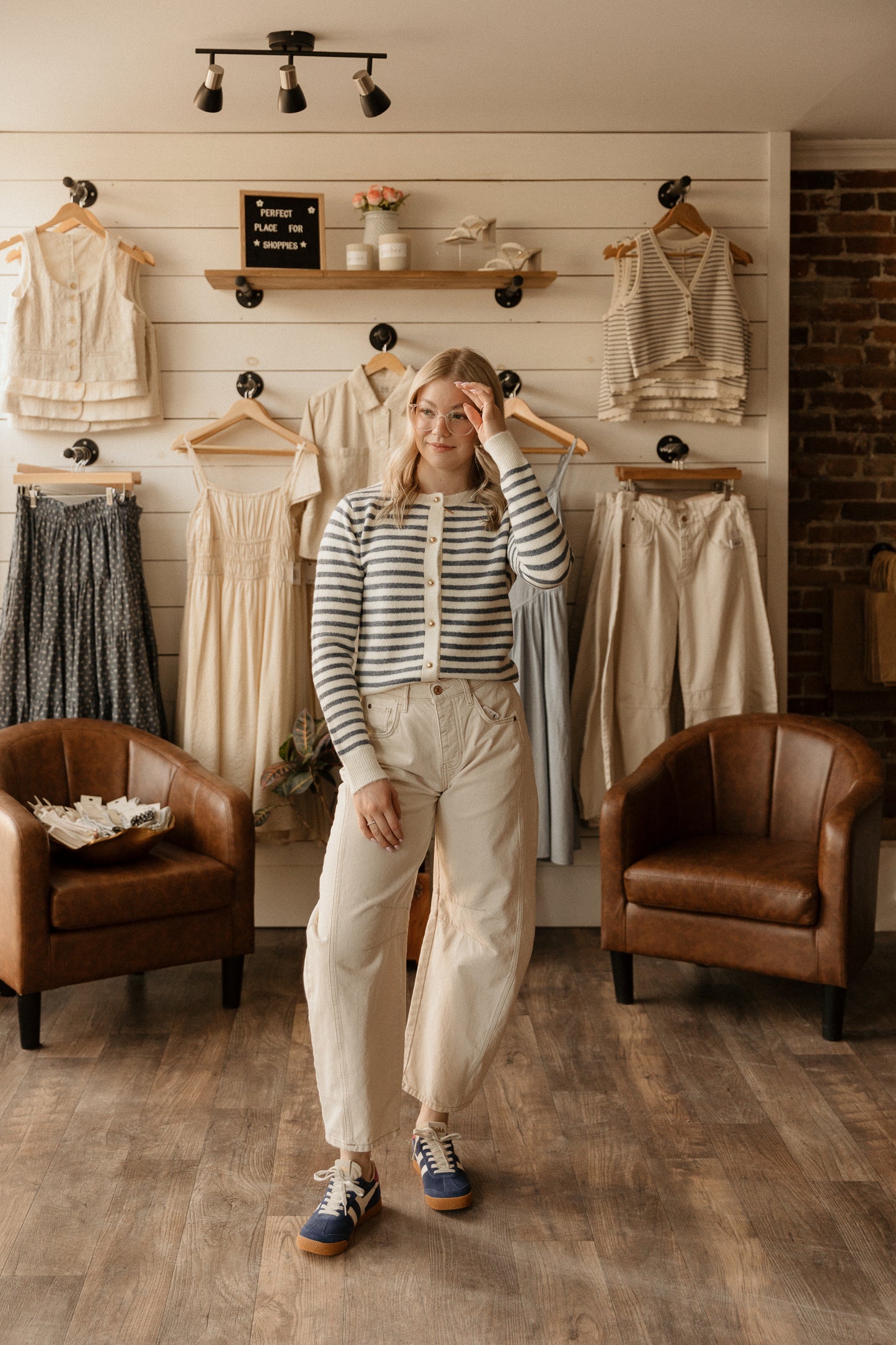 Classic Cardigan | Marine Stripe