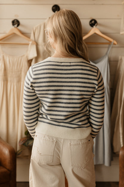 Classic Cardigan | Marine Stripe