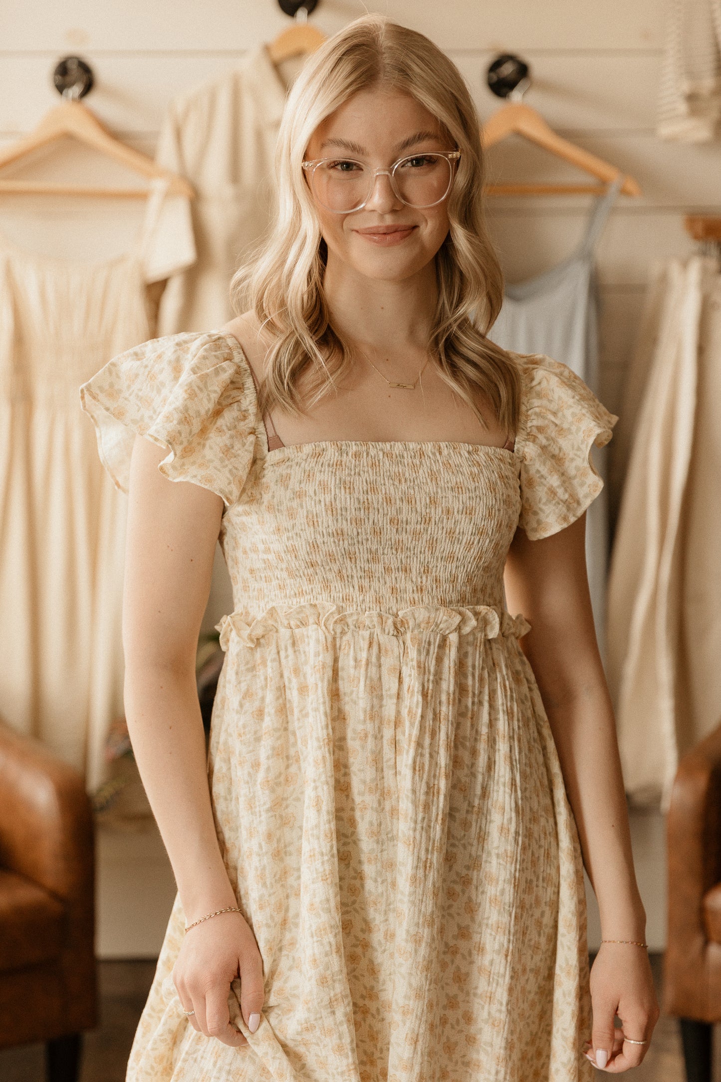 Francesca Dress | Yellow Floral