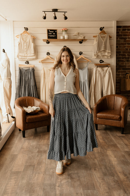 Knit Vest | Marine Stripe
