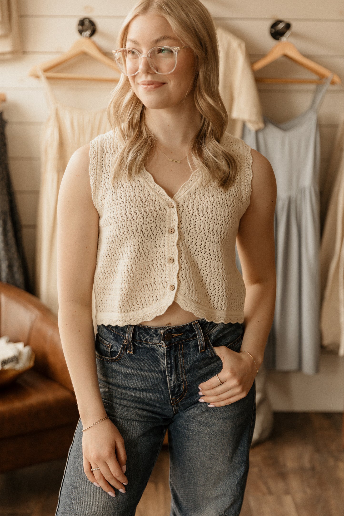 Knit Vest | Natural
