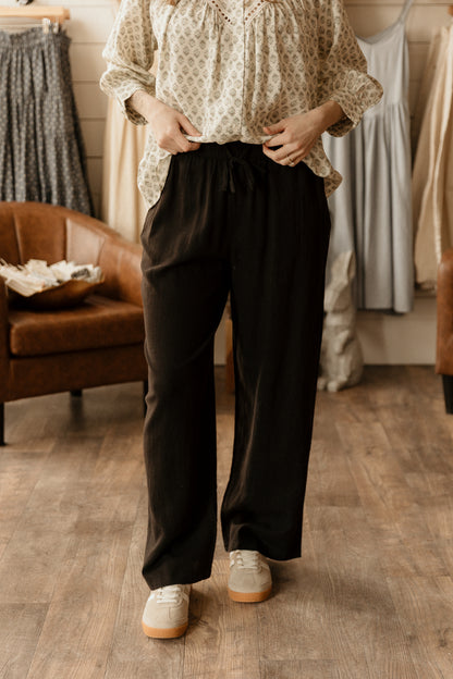 Black Linen | Trousers