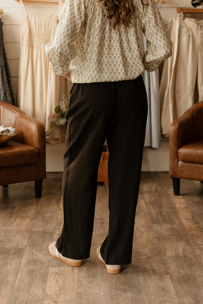 Black Linen | Trousers