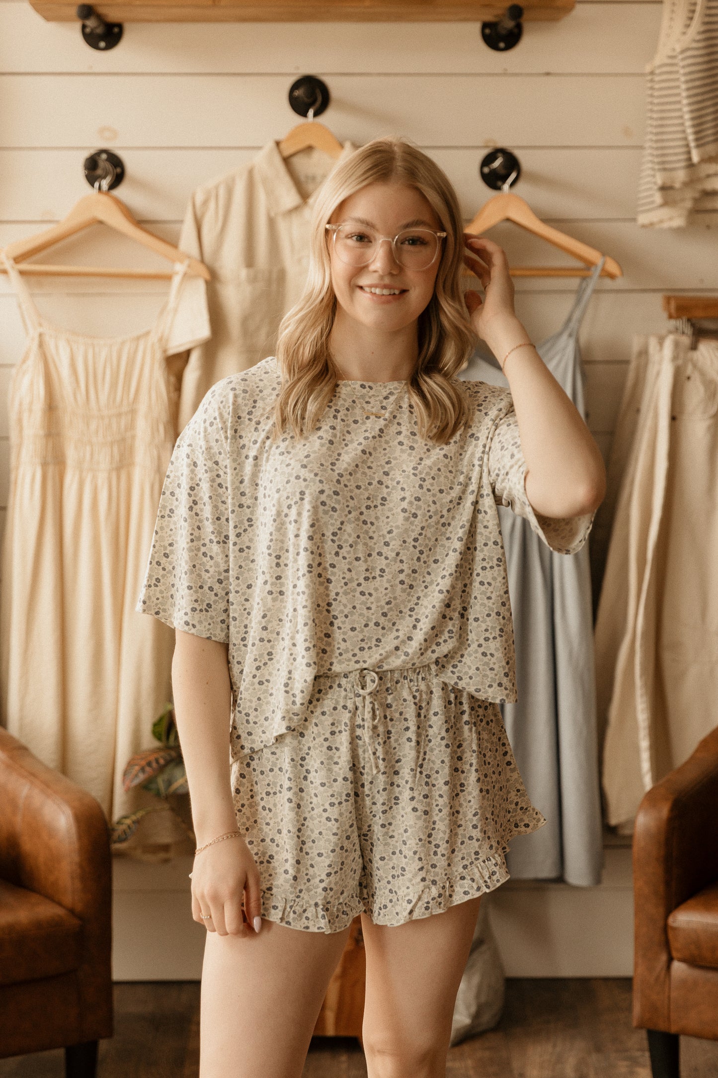 Mosie Set | Blue Ditsy