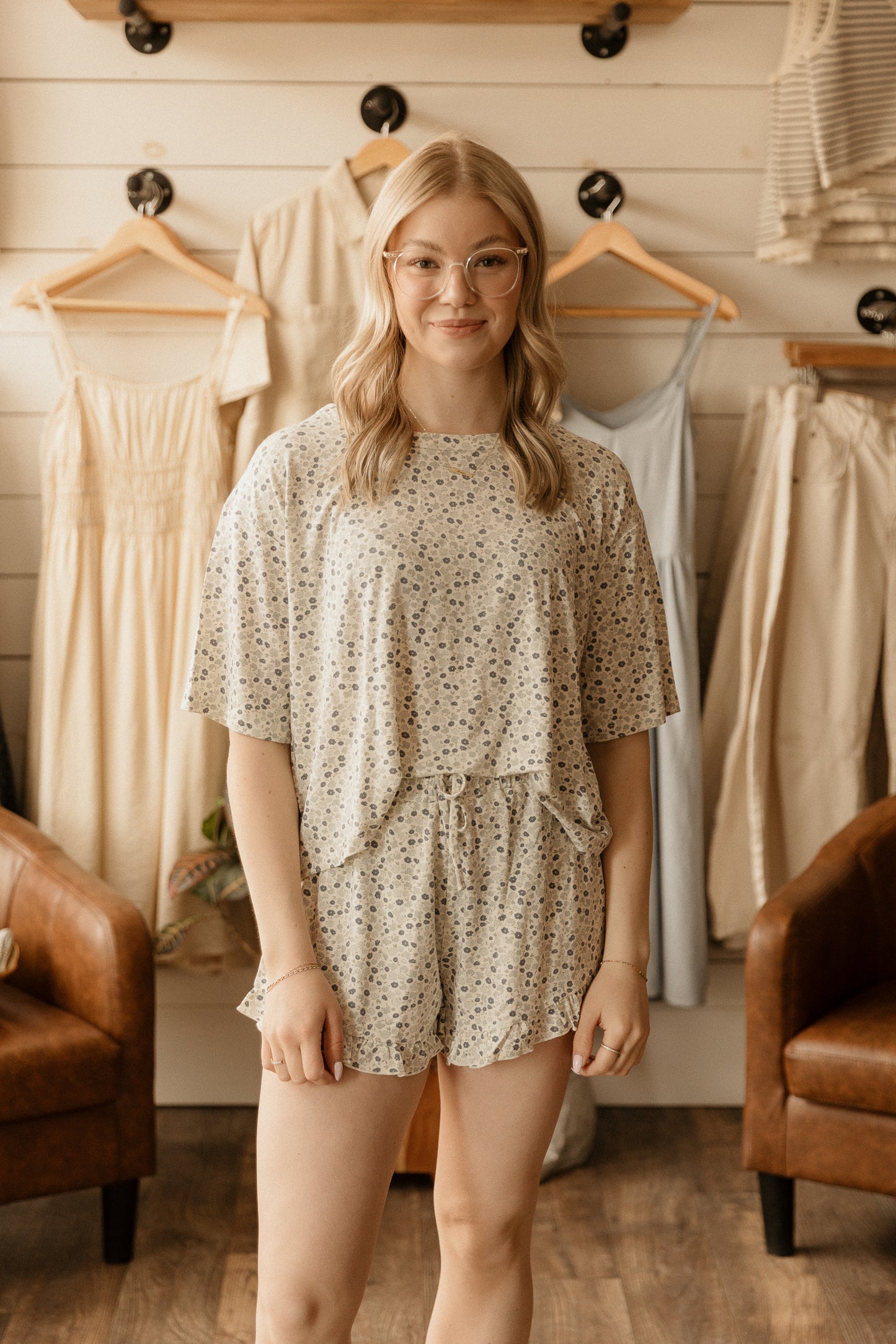 Mosie Set | Blue Ditsy