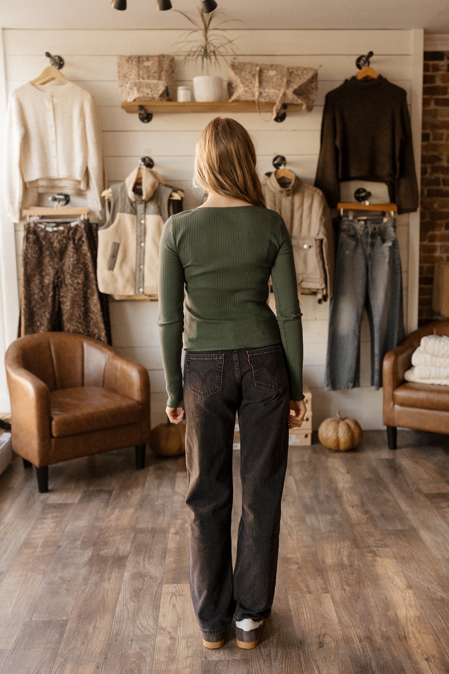 Green Ribbed | Long Sleeve