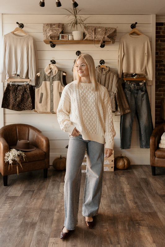 Irish Cable Knit | Sweater (cream)