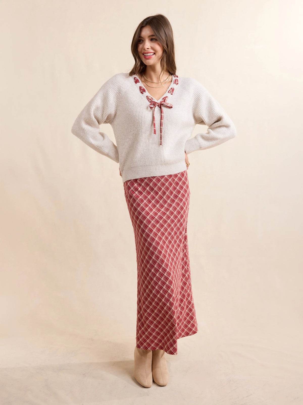 Callie | Plaid Midi Skirt