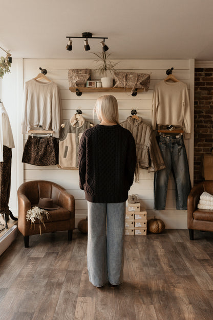 Irish Cable Knit | Sweater (navy)