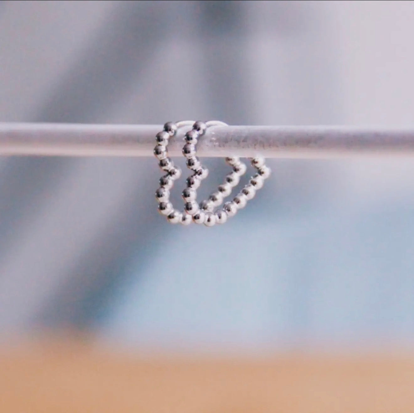 Silver Heart | Hoops