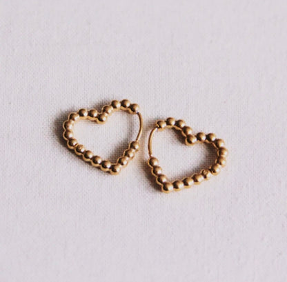 Gold Heart | Hoops