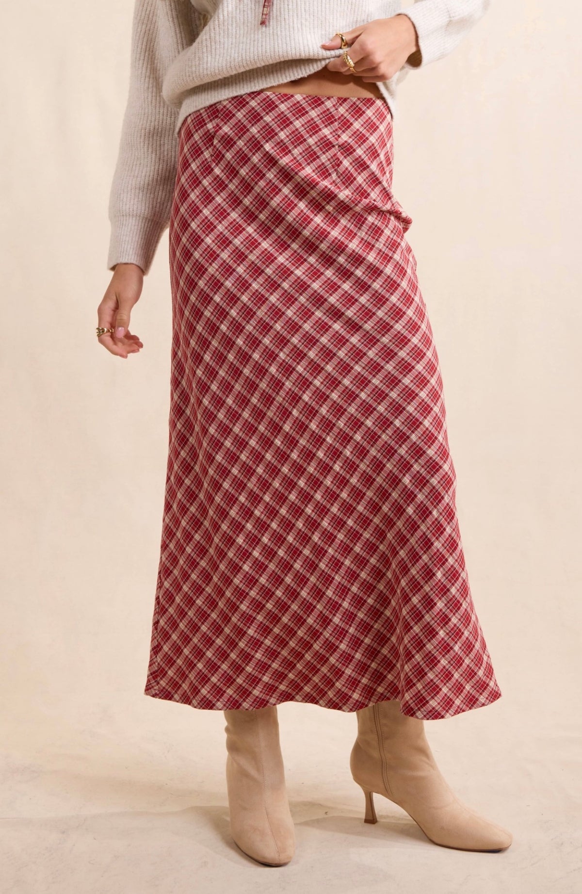 Callie | Plaid Midi Skirt