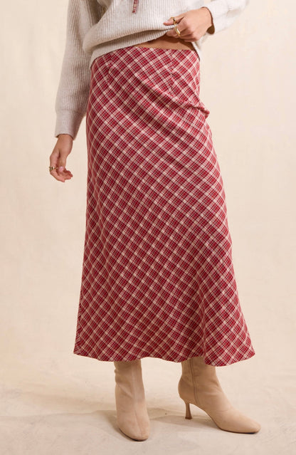 Callie | Plaid Midi Skirt