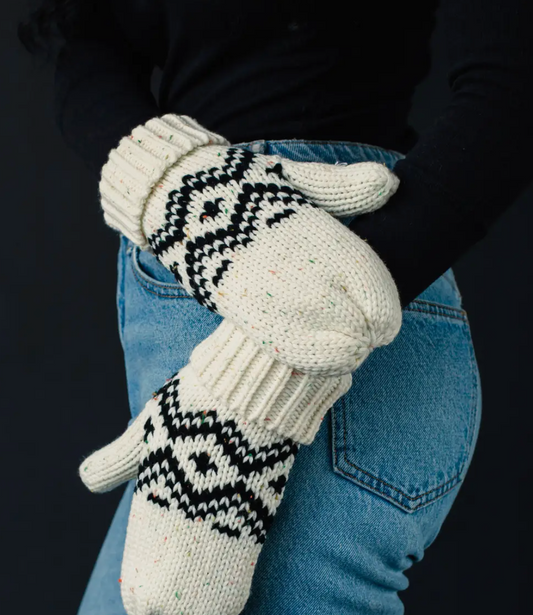 Cream/Black Speckled | Mittens