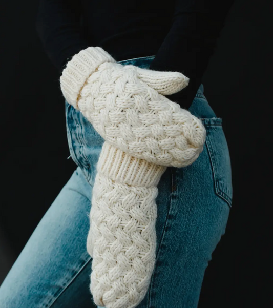 Cream Knit | Mittens