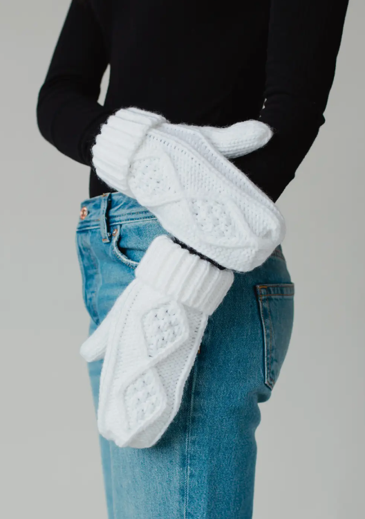 White Knit | Mittens