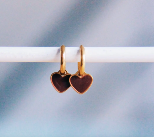 Burgundy Heart | Earring