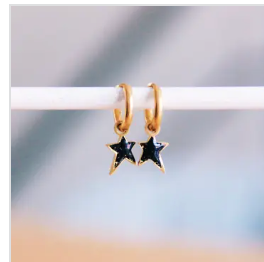 Black Sparkle Star | Earrings