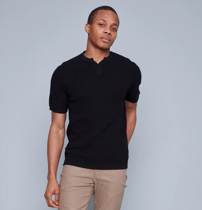 Black Knit | Henley Tee