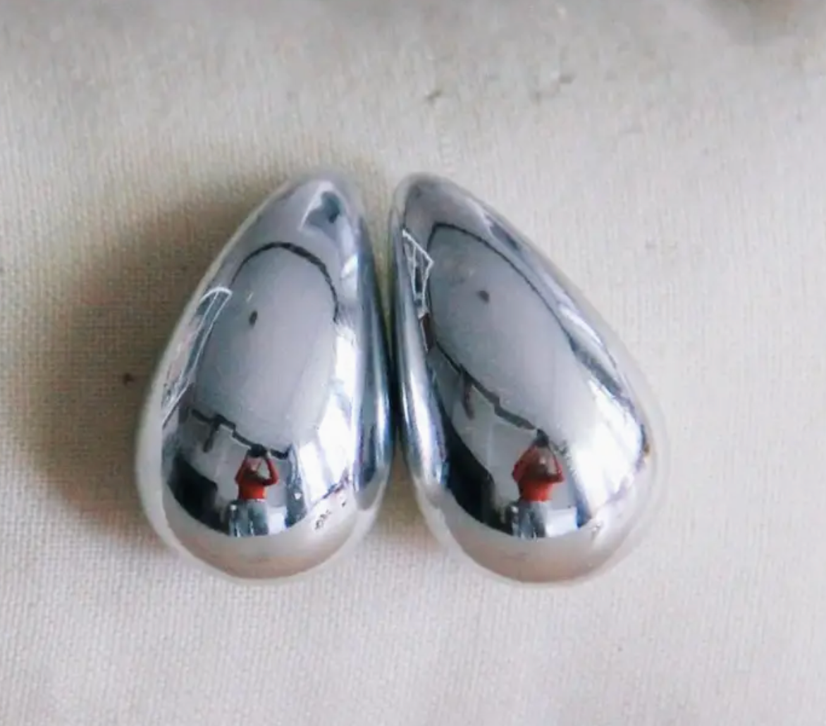 Large Silver 'drop' | Earrings