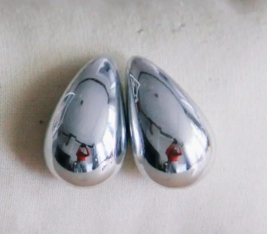 Large Silver 'drop' | Earrings