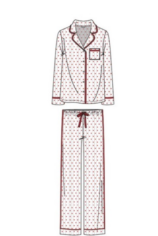 Flora PJ Set | Holiday Hearts