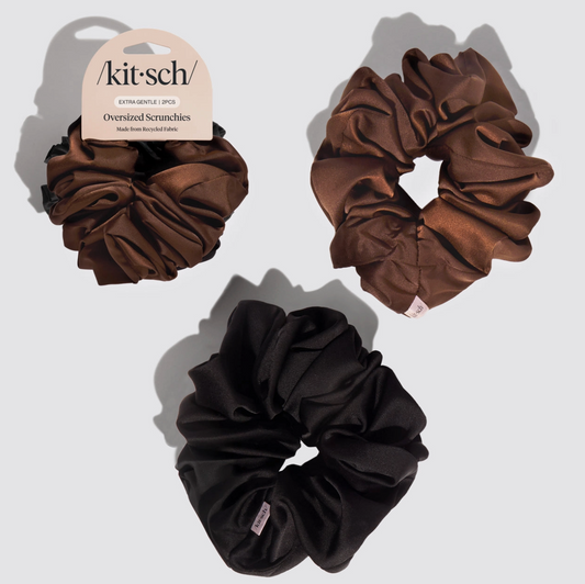 Black + Chocolate | Oversized Scrunchies