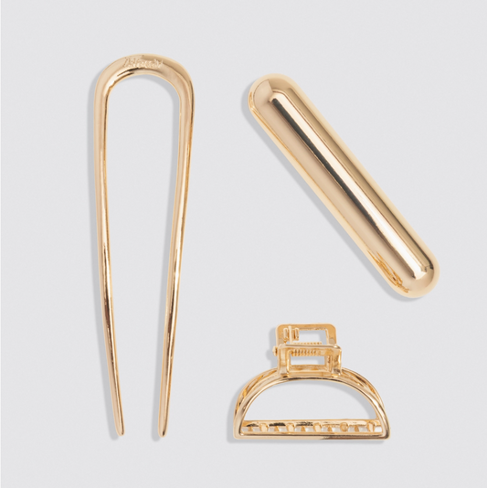 Gold Mini French Hair Pin Set