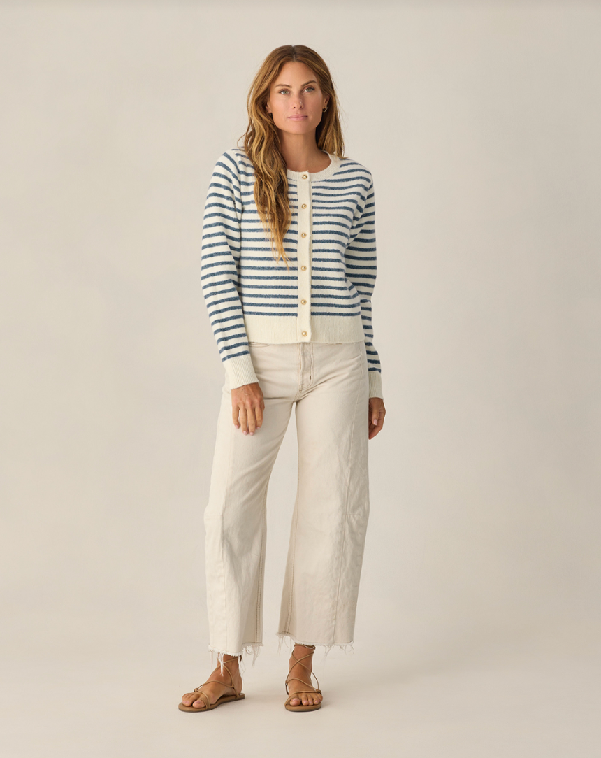 Classic Cardigan | Marine Stripe