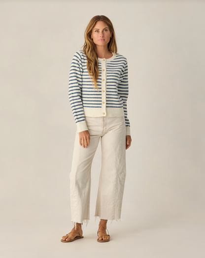 Classic Cardigan | Marine Stripe