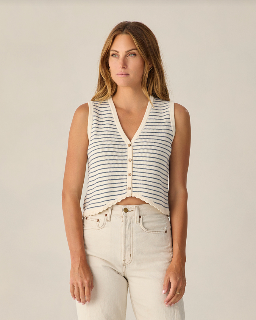 Knit Vest | Marine Stripe