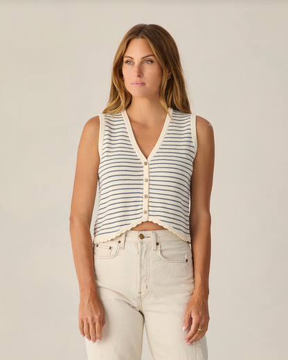 Knit Vest | Marine Stripe