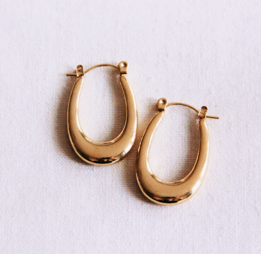Gold Oval | Hoop