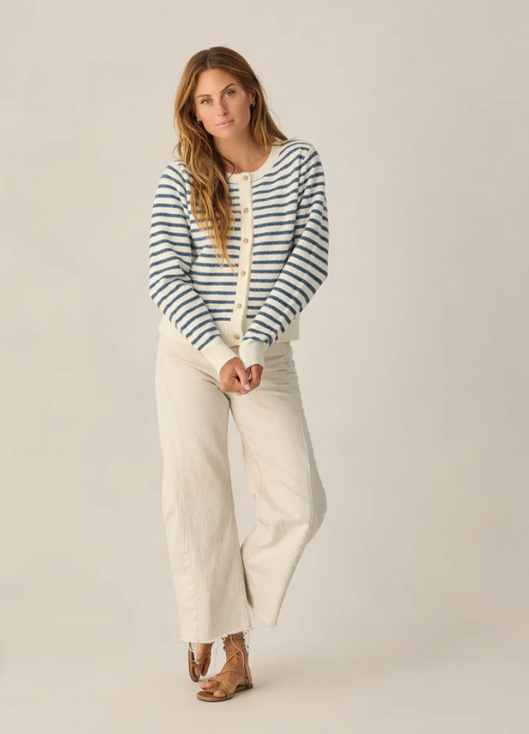 Classic Cardigan | Marine Stripe