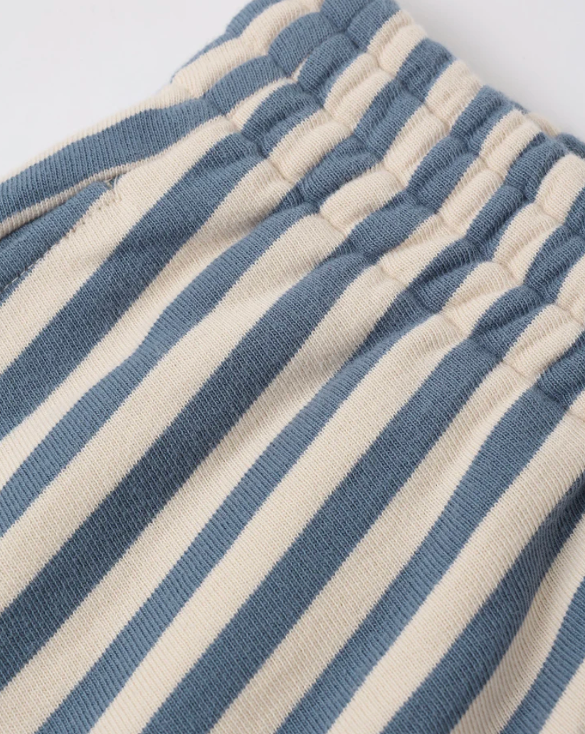 Oversized Crew + Short Set | Marine Stripe