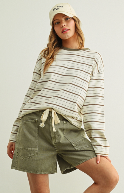 Patti | Striped Longsleeve Green