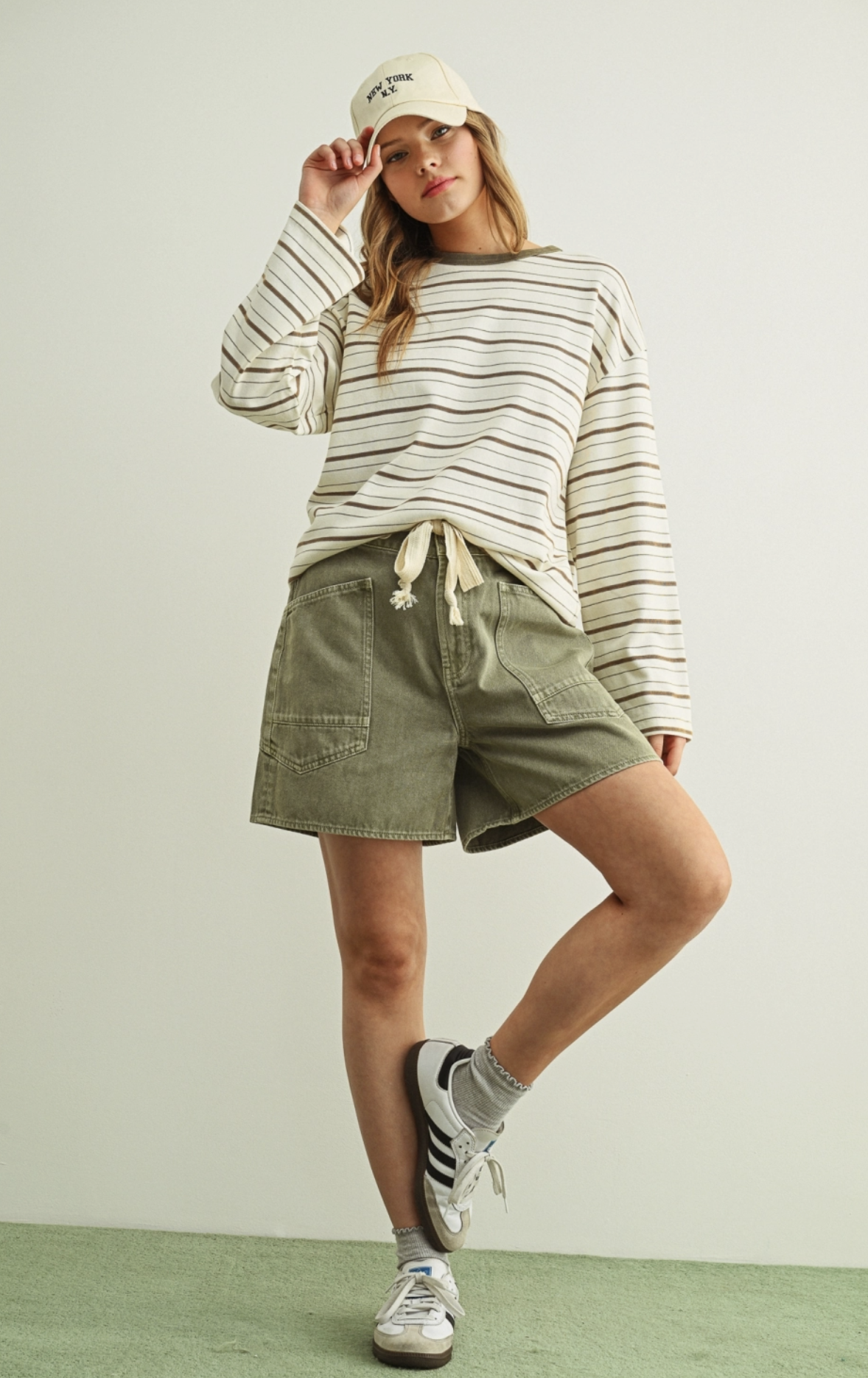 Patti | Striped Longsleeve Green